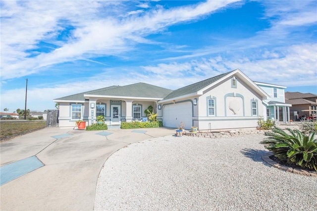 single story home featuring a garage