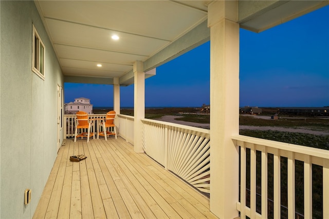 view of deck at dusk