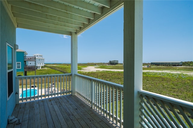 deck with a lawn