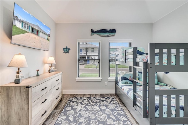 bedroom featuring dark hardwood / wood-style floors