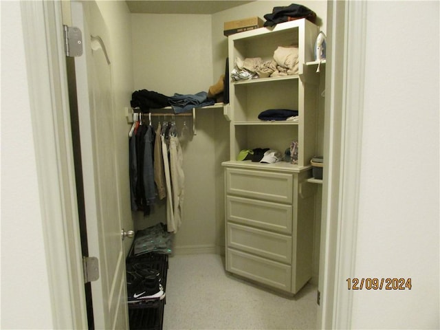 view of walk in closet