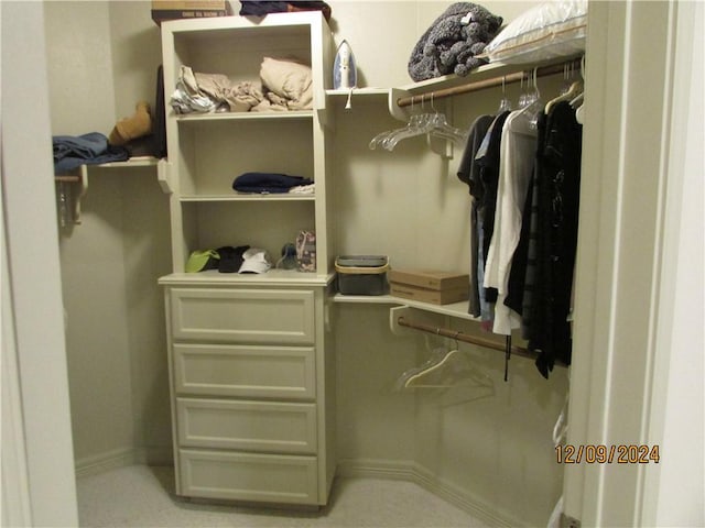 view of walk in closet