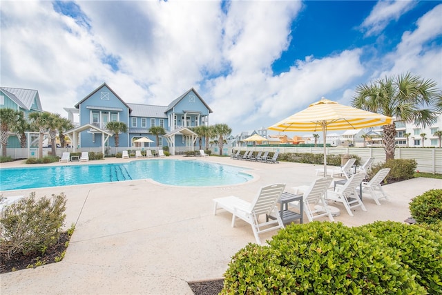 view of pool with a patio