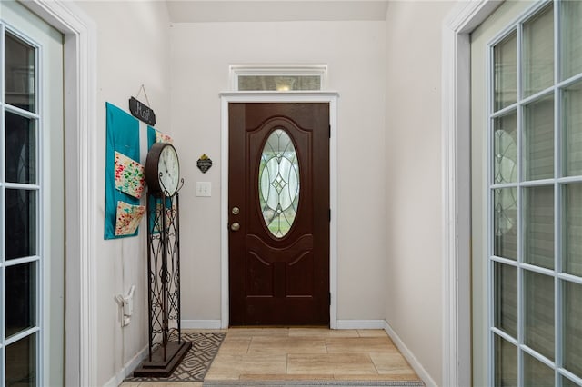 entryway featuring light hardwood / wood-style flooring