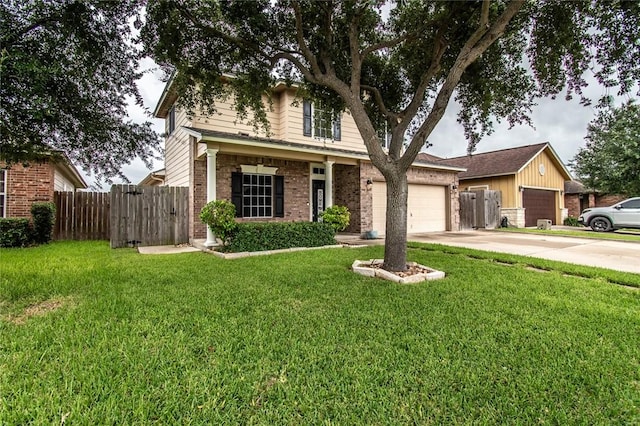 2526 Whirlwind St, Corpus Christi, TX 78414 - view of front of house featuring brick siding, concrete driveway, and a garage