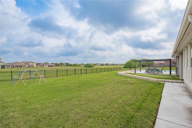 6406 Legacy Pt, Corpus Christi, TX 78414 - view of yard with a fenced backyard, a playground, and a patio area