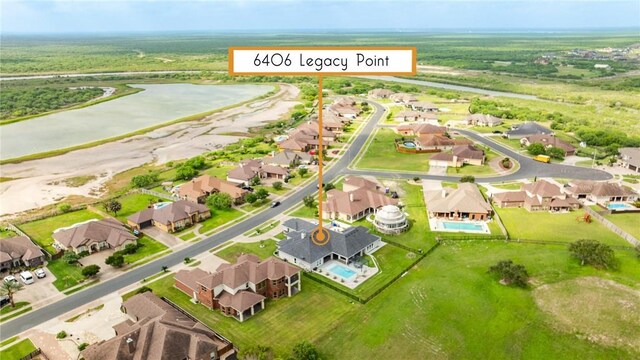 6406 Legacy Pt, Corpus Christi, TX 78414 - bird's eye view featuring a water view and a residential view