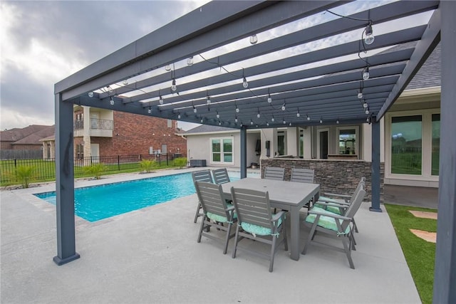 6406 Legacy Pt, Corpus Christi, TX 78414 - view of swimming pool with a patio, fence, outdoor dining area, and a fenced in pool