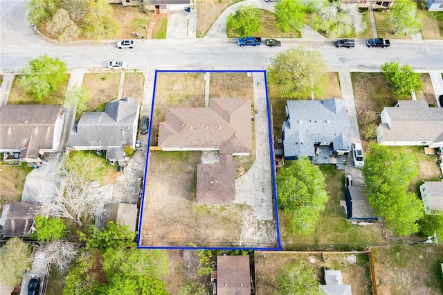 aerial view with a residential view