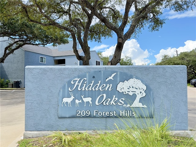 view of community sign