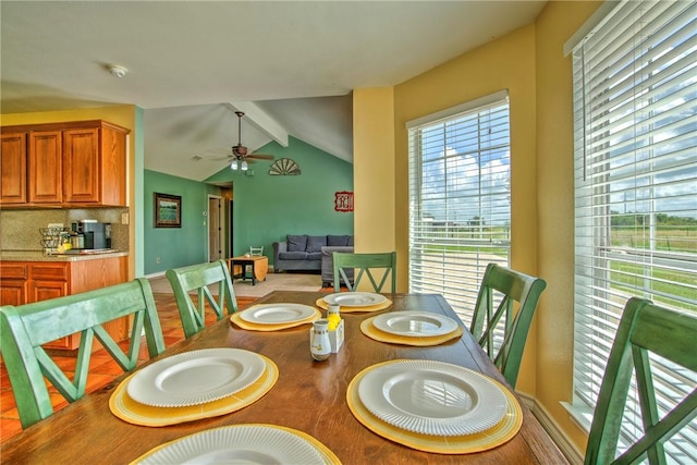 9386 Private Rd Unit 2155, Sinton, TX 78387 - dining room with ceiling fan and wood finished floors