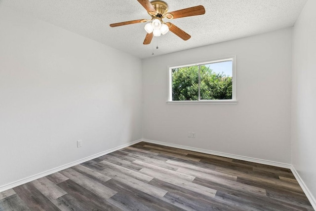 1134 Harbor Village Dr, Corpus Christi, TX 78412 - unfurnished room with a textured ceiling, wood finished floors, a ceiling fan, and baseboards