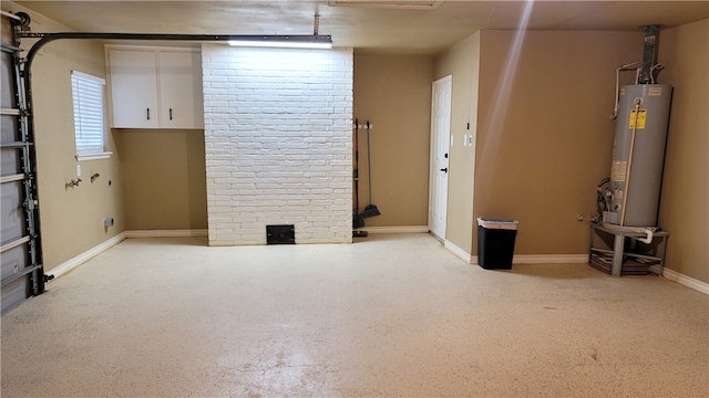 basement with water heater