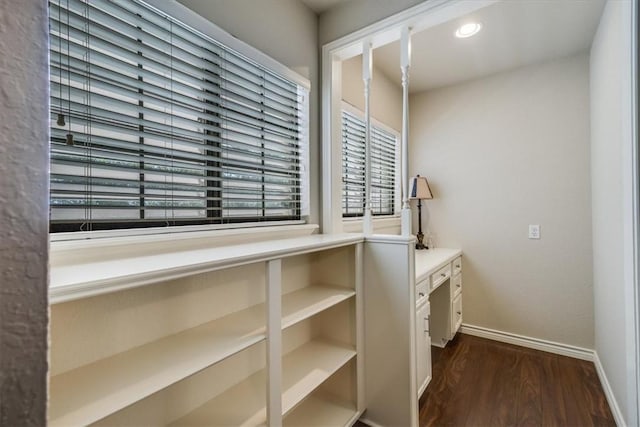7421 Blue Lake Dr, Corpus Christi, TX 78413 - interior space with dark wood-type flooring and recessed lighting