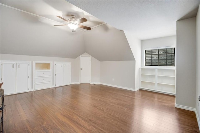 7421 Blue Lake Dr, Corpus Christi, TX 78413 - bonus room with wood finished floors, a ceiling fan, and vaulted ceiling