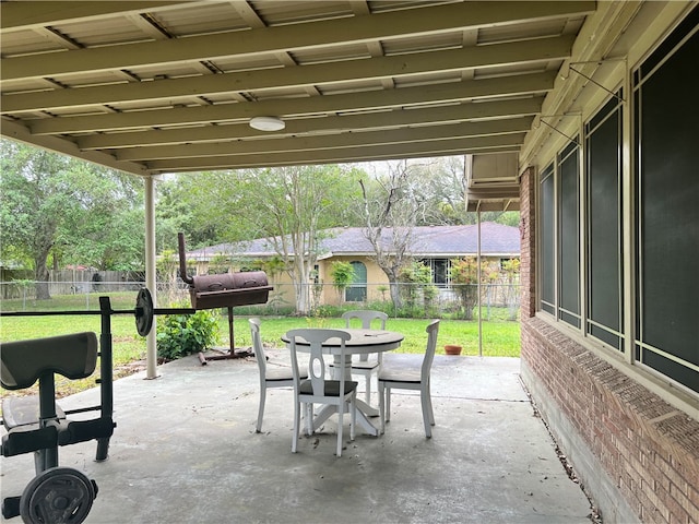 view of patio with grilling area