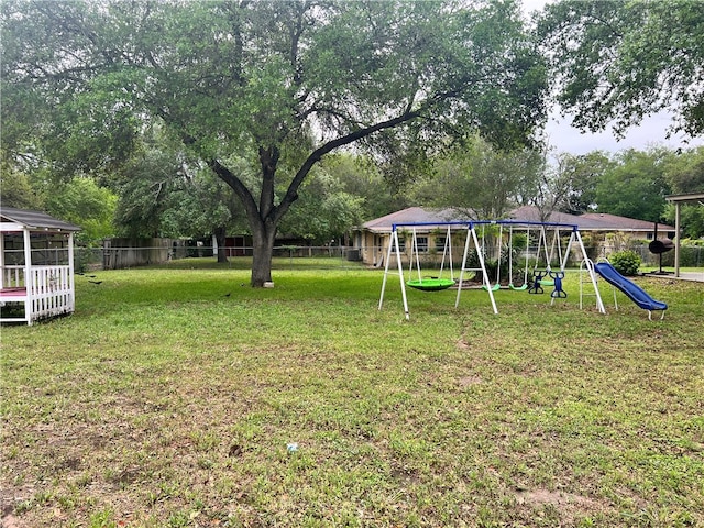 view of yard featuring a playground