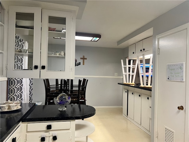 kitchen with white cabinetry