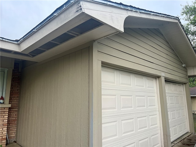 exterior space featuring a garage