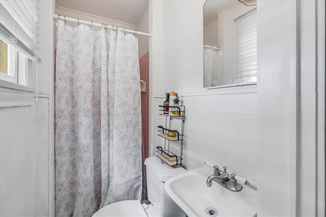 bathroom with sink and toilet