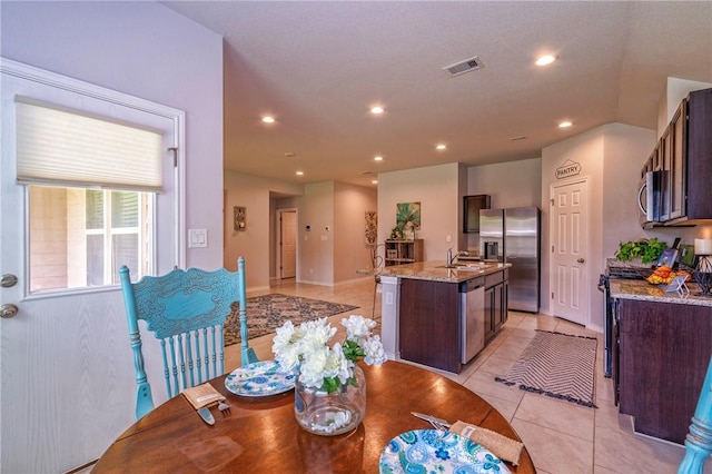 3922 Jayden Dr, Corpus Christi, TX 78410 - dining area featuring light tile patterned flooring and recessed lighting