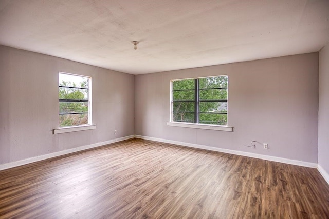 empty room featuring wood-type flooring