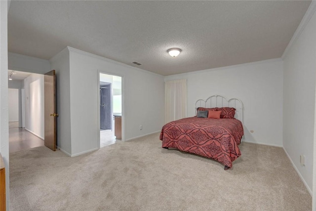 4621 Weiskopf, Corpus Christi, TX 78413 - carpeted bedroom with ornamental molding and a textured ceiling