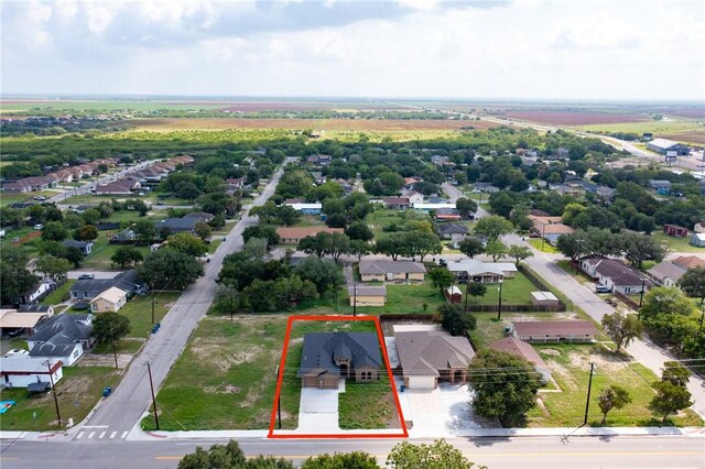 407 Main, Odem, TX 78370 - aerial view of residential area with property parcel outlined