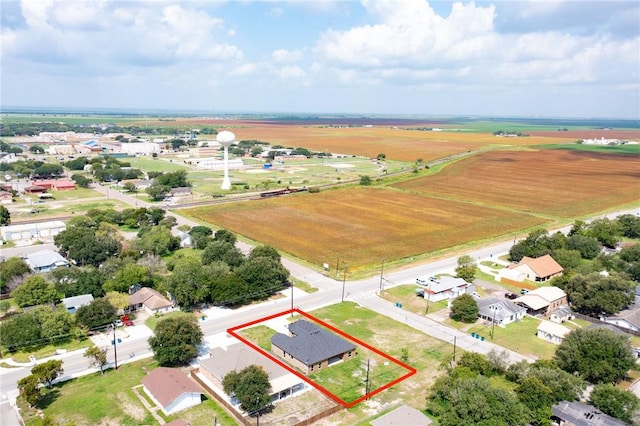 407 Main, Odem, TX 78370 - aerial view of property's location featuring property boundaries highlighted