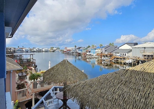 15333 Beaufort Ct, Corpus Christi, TX 78418 - dock area with a water view and a residential view