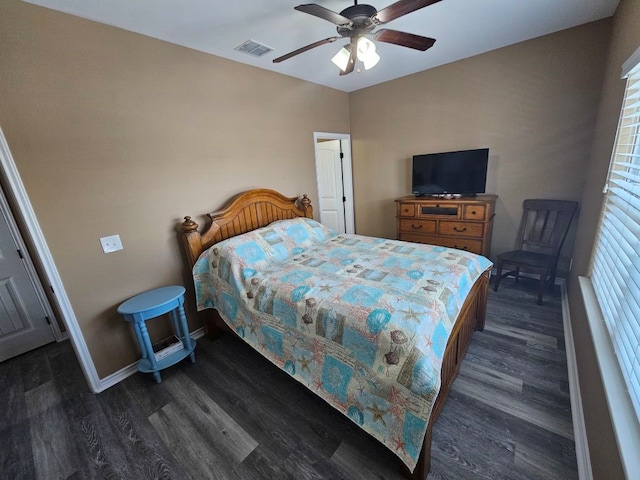 15333 Beaufort Ct, Corpus Christi, TX 78418 - bedroom featuring dark wood-style flooring and ceiling fan