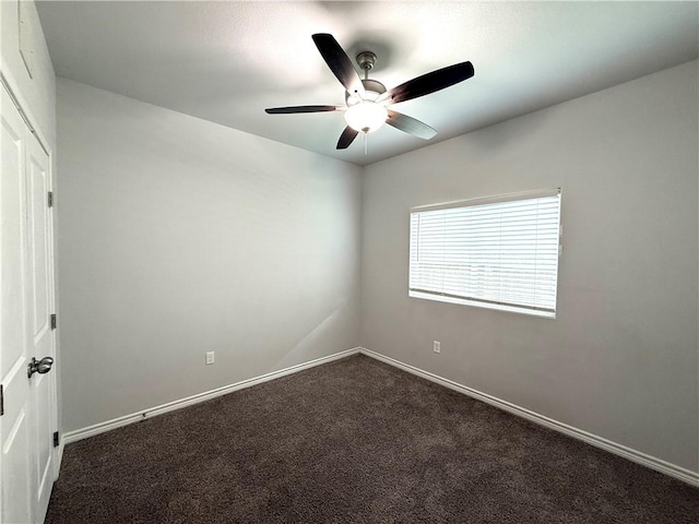 1030 Ocean Breeze St, Portland, TX 78374 - empty room featuring a ceiling fan and dark colored carpet