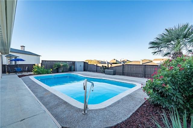 view of swimming pool featuring a patio