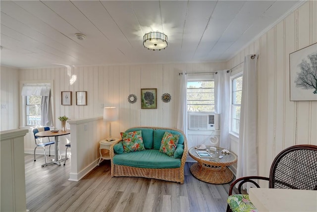 130 Prairie, Rockport, TX 78382 - living area featuring cooling unit and light wood-type flooring