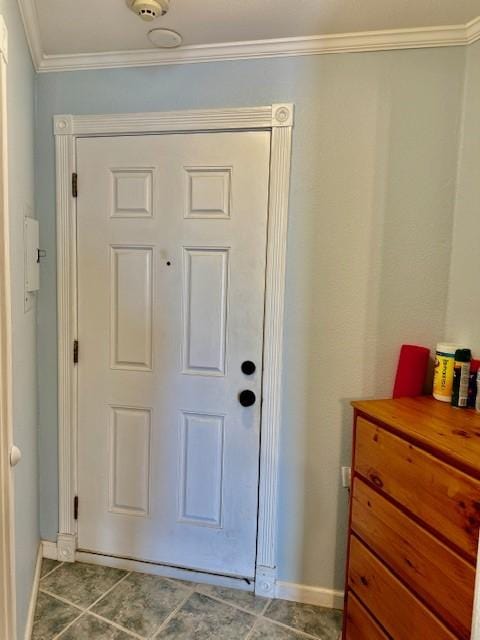 entrance foyer with crown molding