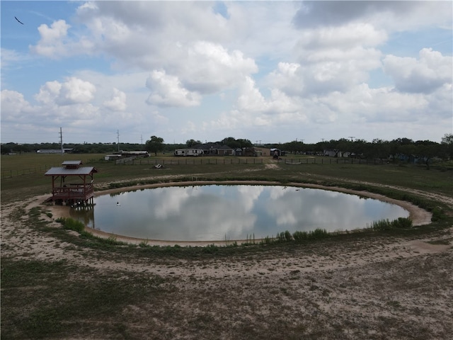 property view of water with a rural view