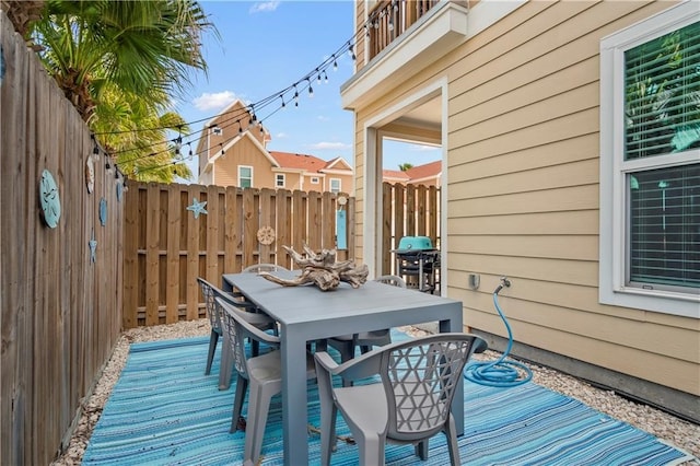 deck featuring grilling area