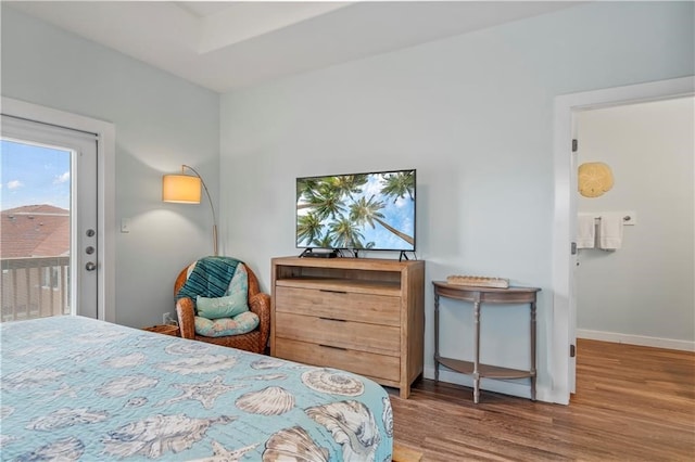 bedroom featuring hardwood / wood-style floors