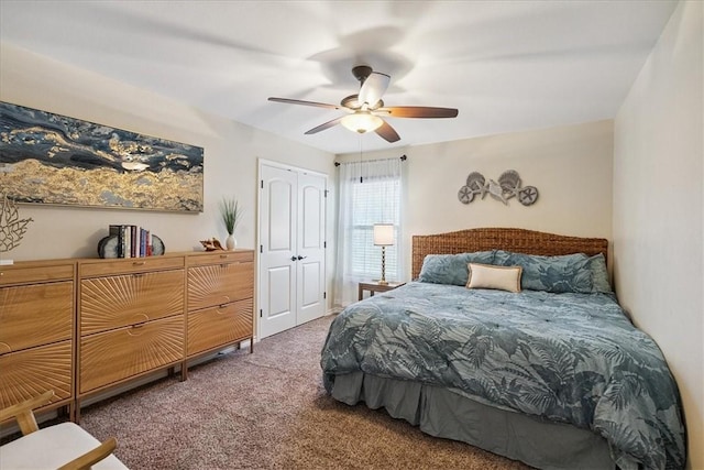 15825 Cozumel Dr, Corpus Christi, TX 78418 - carpeted bedroom with a ceiling fan and a closet