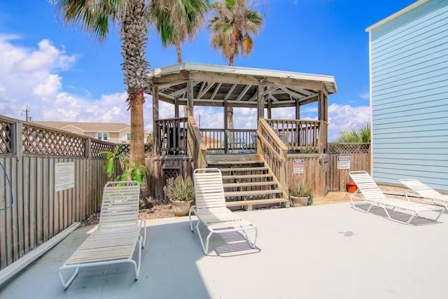 view of patio with a gazebo