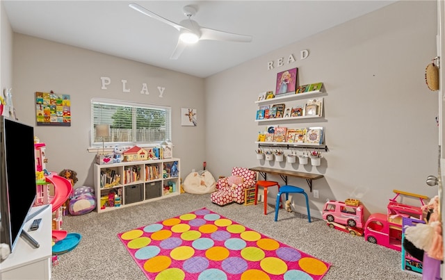 7622 Neches Dr, Corpus Christi, TX 78414 - game room featuring carpet floors and ceiling fan