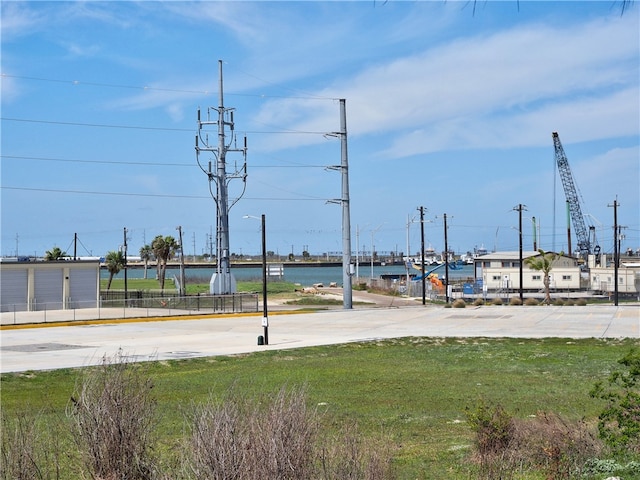 view of street featuring a water view