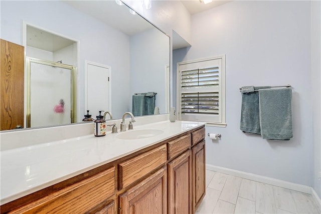 441 Colony Dr, Corpus Christi, TX 78412 - full bath featuring baseboards, a shower stall, and vanity