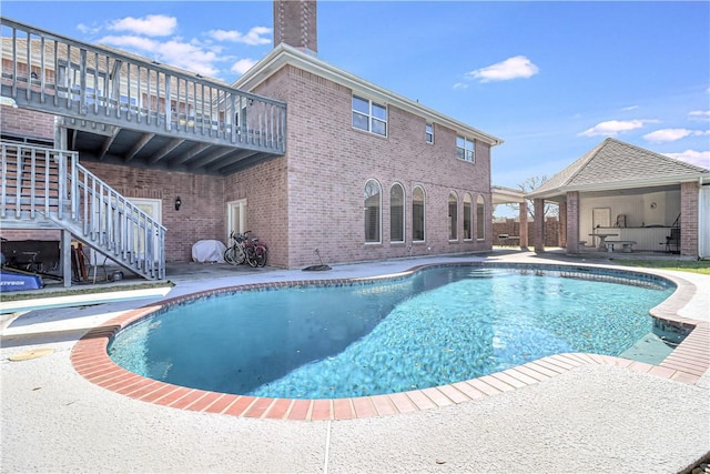 441 Colony Dr, Corpus Christi, TX 78412 - outdoor pool with stairs and a patio area