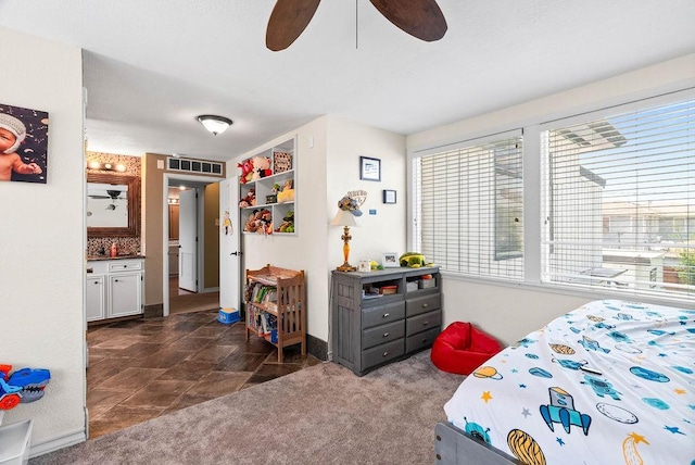 256 Melrose St, Corpus Christi, TX 78404 - bedroom with a ceiling fan and dark carpet