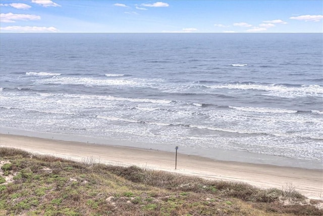view of water feature with a view of the beach