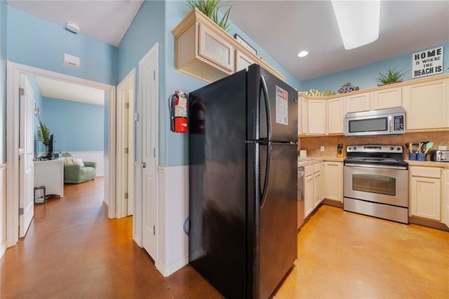 kitchen featuring backsplash and stainless steel appliances