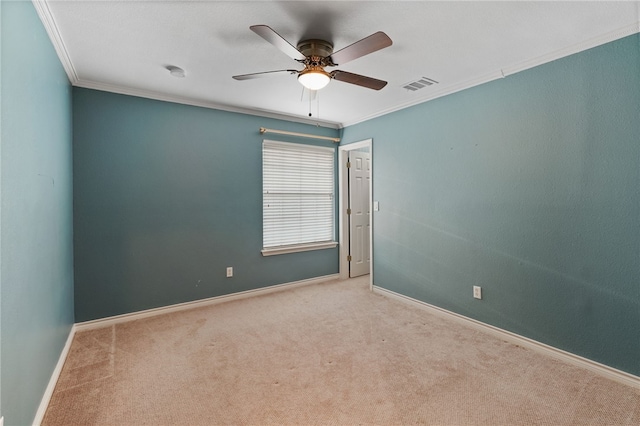 7705 Jacinto, Corpus Christi, TX 78413 - carpeted empty room with crown molding, a ceiling fan, and a smoke detector