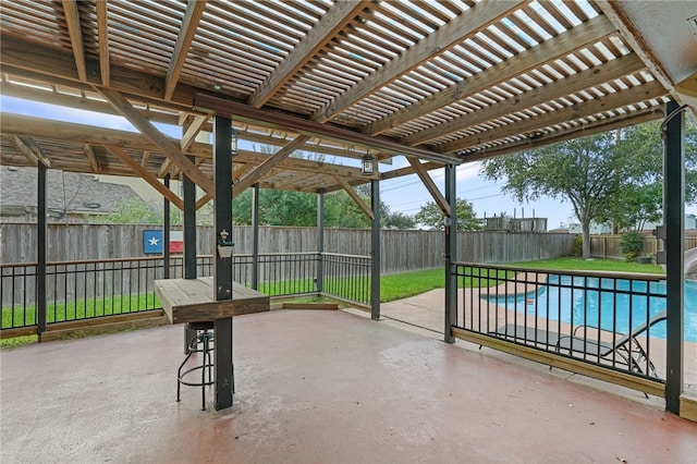 7705 Jacinto, Corpus Christi, TX 78413 - fenced backyard with a pergola and a patio