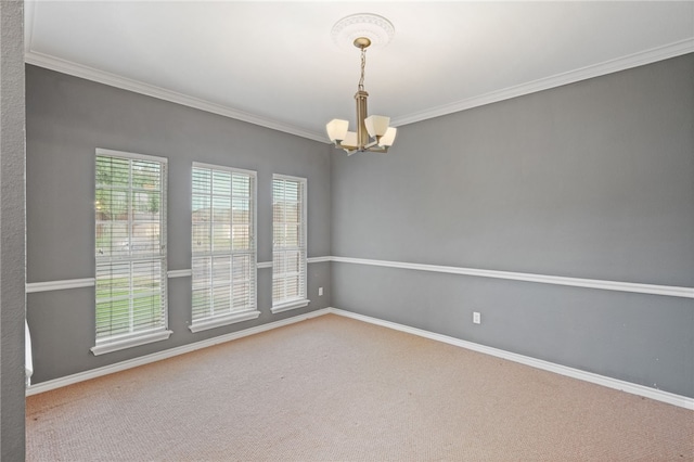 7705 Jacinto, Corpus Christi, TX 78413 - carpeted empty room with a chandelier and crown molding
